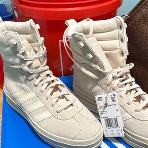 Adidas Cream High-Top Sneakers